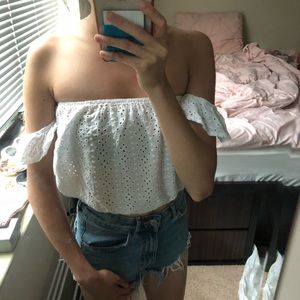 White cropped tube top